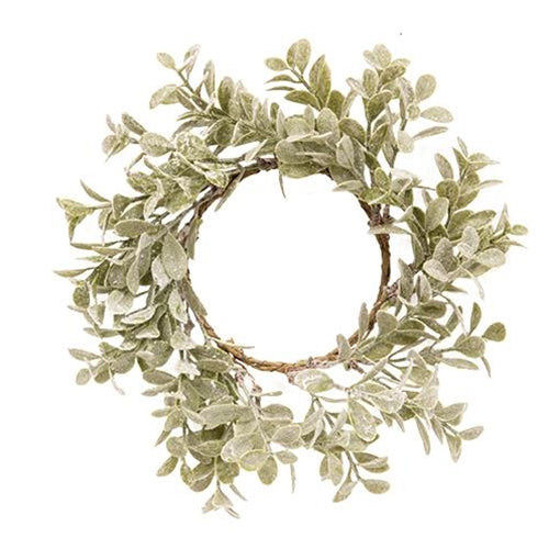 Flocked Laurel Candle Ring 3.5"