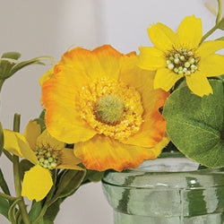 Yellow Poppy & Wildflower Candle Ring - 3.5"
