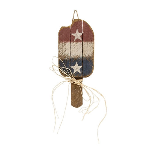 Rustic Lath Hanging USA Popscicle - 11.75"H