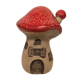 Terracotta Mushroom Fairy House - 3 Asstd.