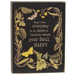 Take Time Everyday Vine & Moth Box Sign - 2 Asstd.