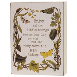 Take Time Everyday Vine & Moth Box Sign - 2 Asstd.