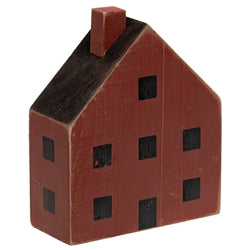 Primitive Burgundy Wood House Block