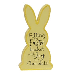 Bunny Kisses/Joy and Chocolate Wooden Bunny Sitter - 2 Asstd.