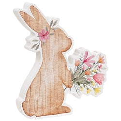 Bunny Basket Chunky Wooden Sitter - 3 Asstd.