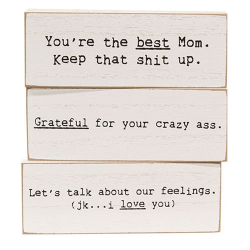 Grateful For Your Crazy Thin Rectangle Block - 3 Asstd.
