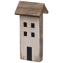 Distressed Gray Wooden Primitive House Sitter - 3 Asstd.