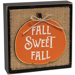 Fall Sweet Fall Layered Pumpkin & Burlap Box Sign