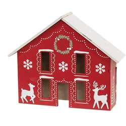 3/Set - Wooden Yuletide Folklore Houses
