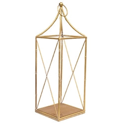 2/Set - Distressed Golden Metal Open Air Lanterns
