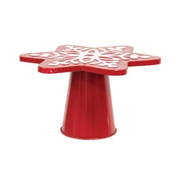 2/Set - Distressed Metal Snowflake Risers