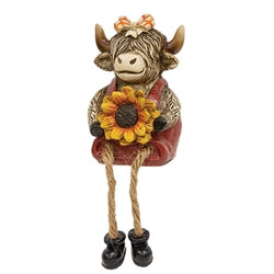 Resin Dangle Leg Harvest Highland Sitter - 2 Asstd.