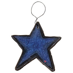 3/Set - Wooden Patriotic Star Doodle Ornaments
