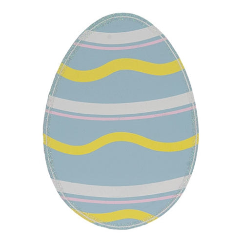 Glittered Blue Easter Egg Planter Stake Topper