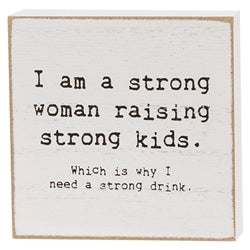 Strong Woman Strong Kids Mini Square Block - 3 Asstd.