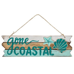 Gone Coastal Distressed Wooden Sign 4 Asstd.
