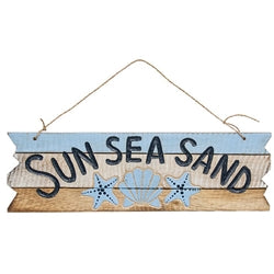 Beach More Worry Less Distressed Wooden Sign 4 Asstd.