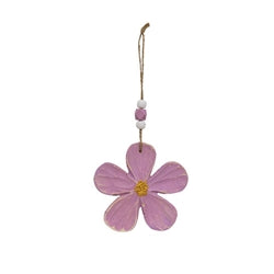 Colorful Wooden Daisy Ornament - 4 Asstd.