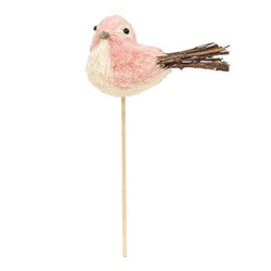 Pastel Sisal Bird w/Twiggy Tail Pick - 9"H - 3 Asstd.
