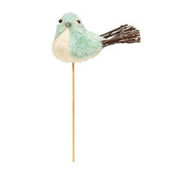 Pastel Sisal Bird w/Twiggy Tail Pick - 9"H - 3 Asstd.