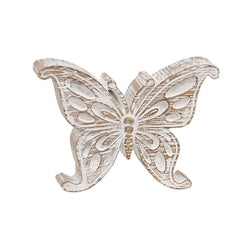 Whitewashed Resin Woodgrain Butterfly Sitter 3 Asstd.