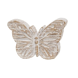 Whitewashed Resin Woodgrain Butterfly Sitter 3 Asstd.