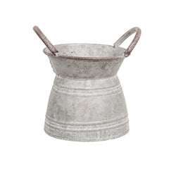 3/Set Graywashed Galvanized Squat Buckets w/Handles