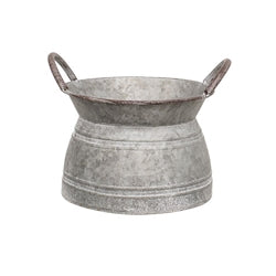 3/Set Graywashed Galvanized Squat Buckets w/Handles