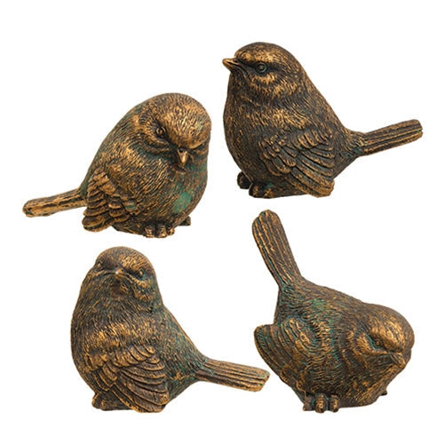 Mini Bronze Finish Resin Bird - 4 Asstd.