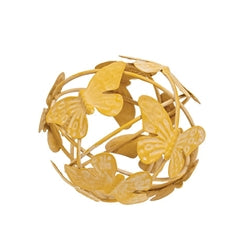 Distressed 4" Metal Dragonfly Butterfly or Daisy Ball 3 Asstd.